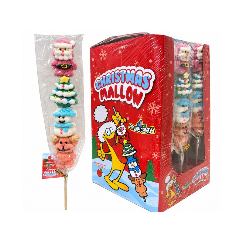 CHRISTMAS MALLOW 50 GR 24 PCS FUNNYCANDY