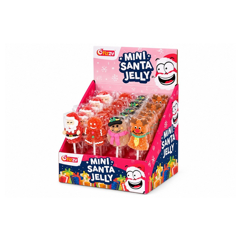 MINI SANTA JELLY 10 GR 24 PCS FIZZY
